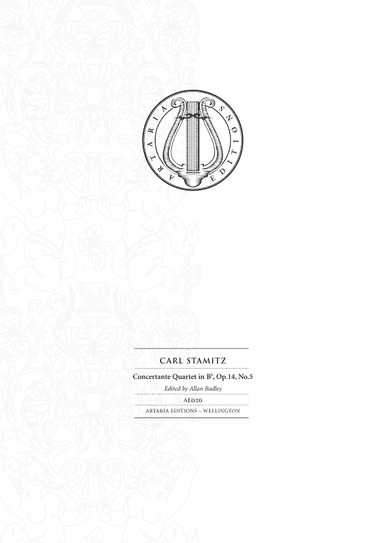 Concertante Quartet in B flat major, Op. 14, No. 5 - Score Only (arr. Artaria Editions)