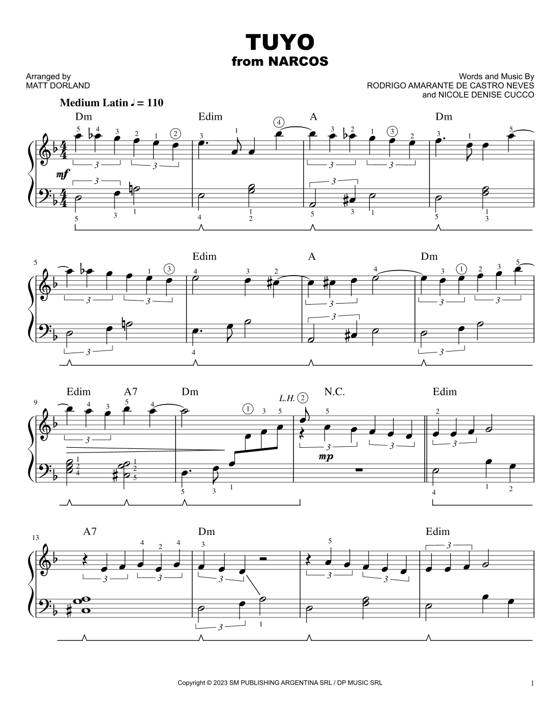 Tuyo Cover - Una Que Quiser Hacer (arr. Matt Dorland)