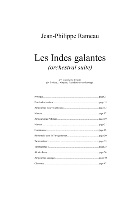 Rameau - Les Indes galantes Suite (arr. Gianmaria Griglio)
