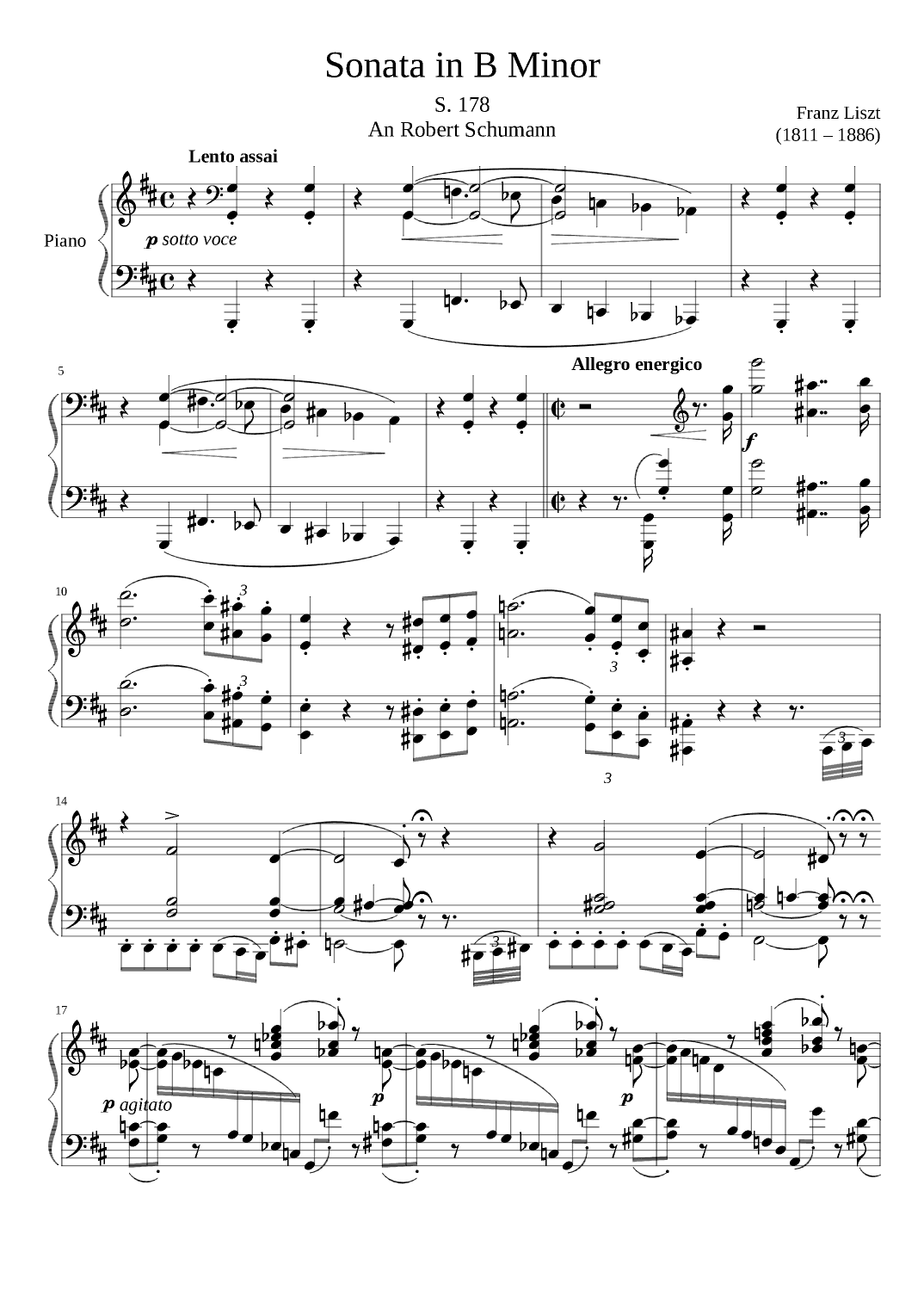 Sonata in B Minor, S. 178 (arr. Zachary Corbett)