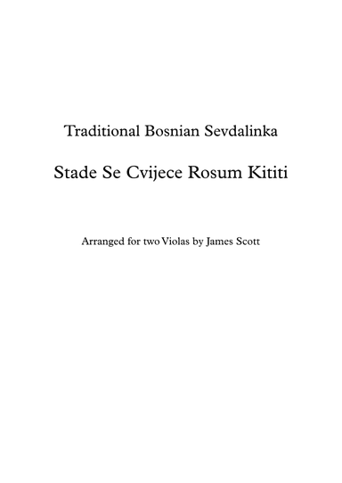 Stade se Cvijece Rosum Kititi (arr. James Scott)