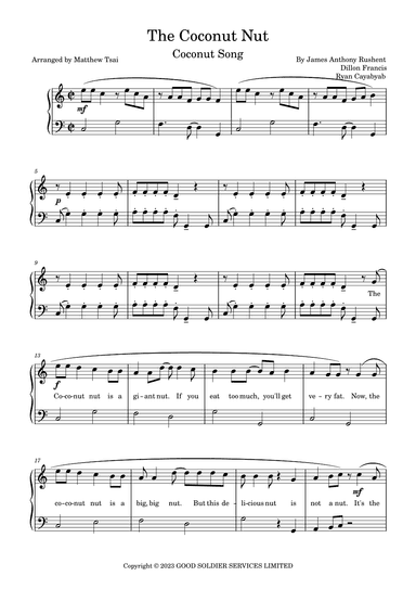 The Coconut Nut (the Coconut Song) (arr. Matthew Tsai)