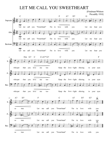 Let Me Call You Sweetheart (arr. Tom Potten)