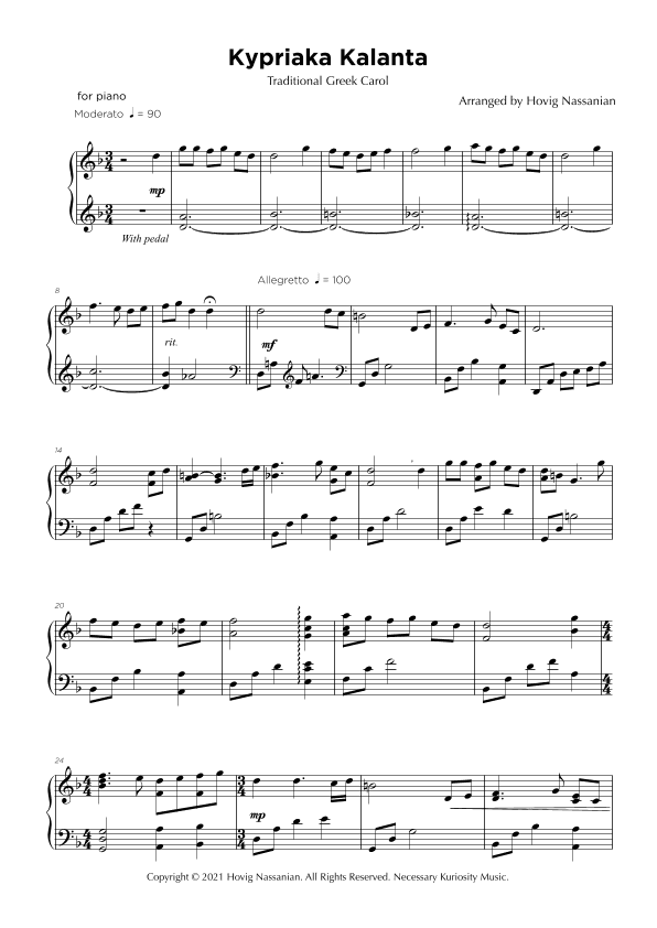 KYPRIAKA KALANTA (arr. HOVIG NASSANIAN)