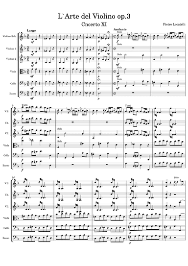 Violin Concerto L'Arte del violino Op.3 no.6 (arr. Andrii Shevchuk)