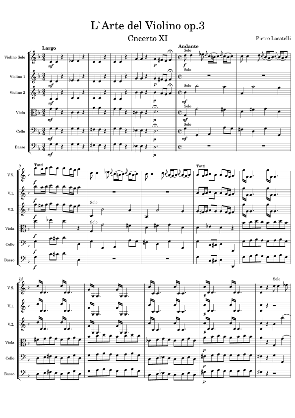 Violin Concerto L'Arte del violino Op.3 no.6 (arr. Andrii Shevchuk)