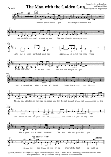 The Man With The Golden Gun (arr. Jan Angermüller)