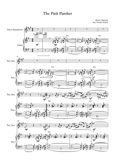 The Pink Panther (arr. Tomaz Nedoh)
