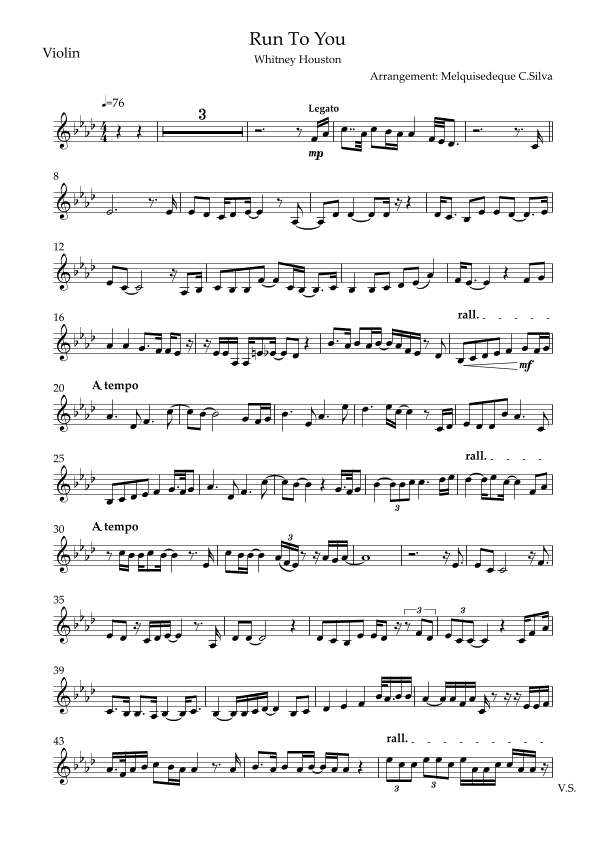 Run To You (arr. Melquisedeque C.Silva)