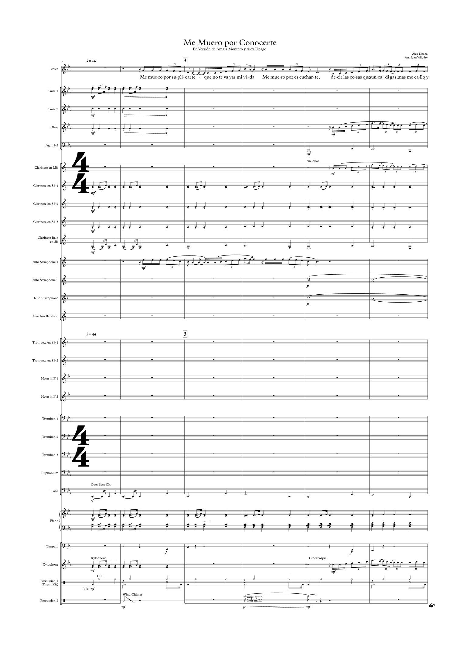 Me muero por conocerte (arr. Juan Villodre)