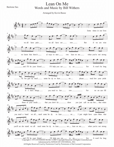Lean On Me (arr. Kevin Busse)