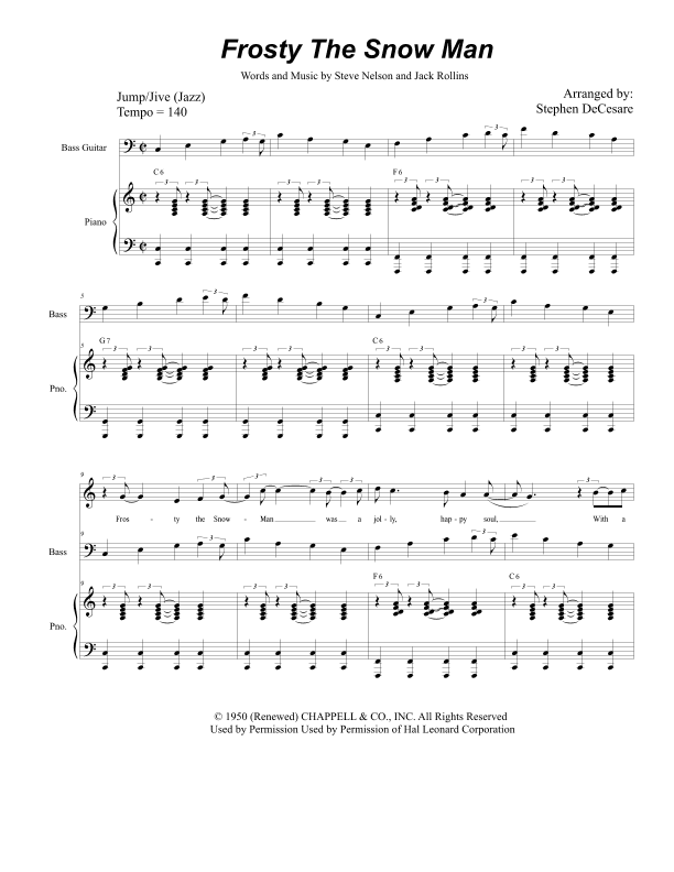 Frosty The Snow Man (arr. Stephen DeCesare)