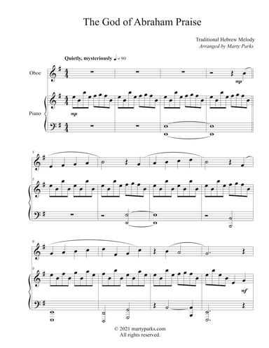 The God of Abraham Praise (Oboe-Piano) (arr. Marty Parks)