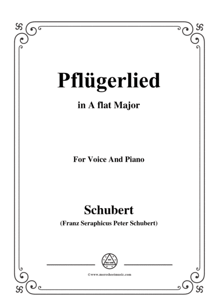 Schubert-Pflügerlied in A flat Major,for voice and piano (arr. MSM)