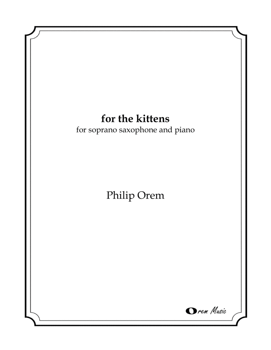 for the kittens (soprano saxophone)