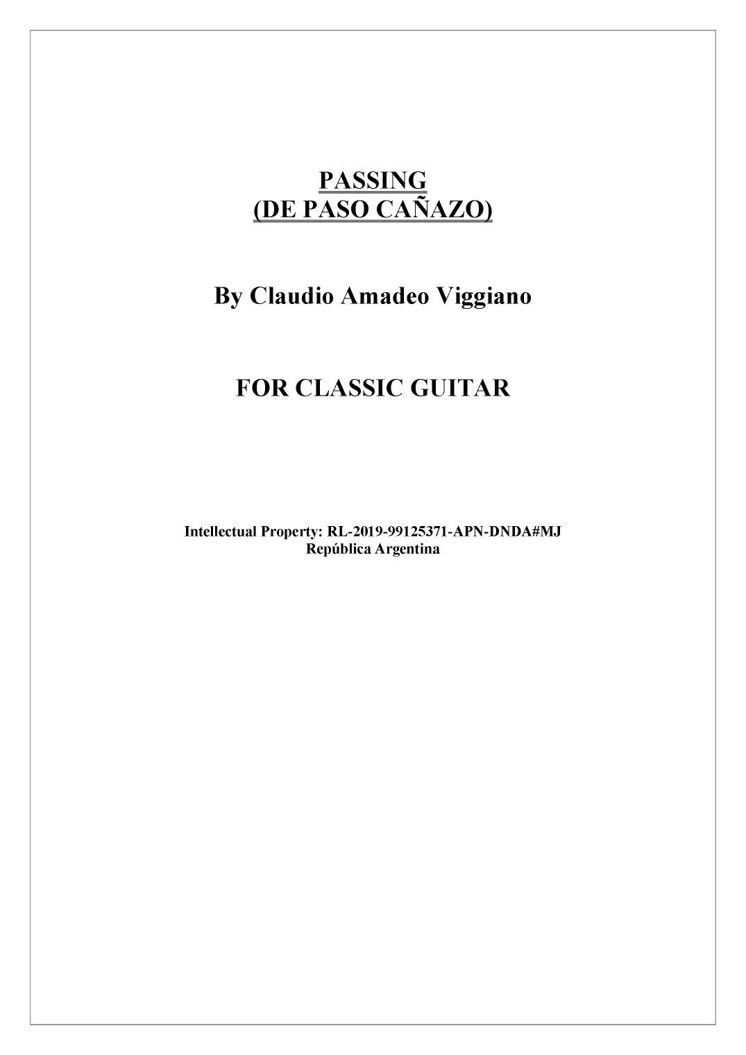 PASSING (DE PASO CAÑAZO)