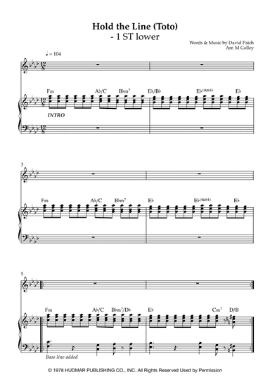 Hold The Line (arr. M Colley)