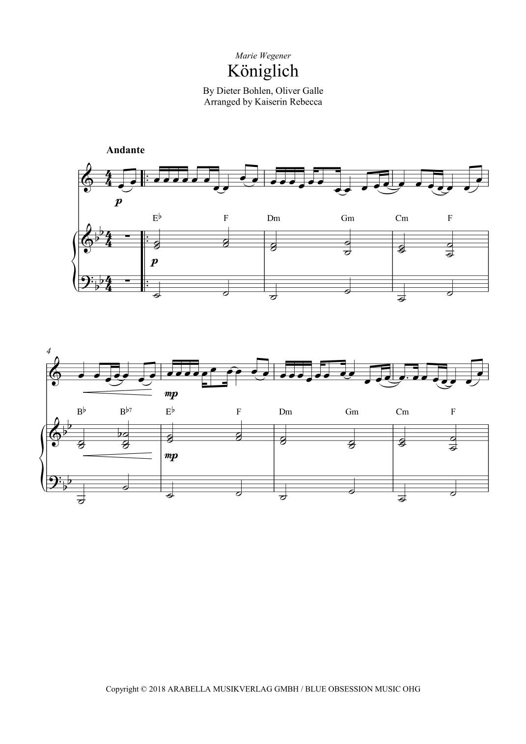 Koeniglich (arr. Kaiserin Rebecca)