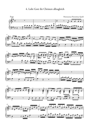 H. F. Quehl, Fuga - Fuga Lobt Gott ihr Christen allzugleich (Praise God, you Christians, all togethe (arr. Ahiva Editions)