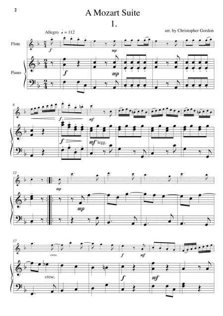 A Mozart Suite (for Flute and Piano) (arr. Chris Gordon)