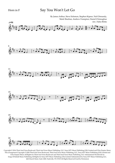 Say You Won't Let Go (arr. Fabio Britto)