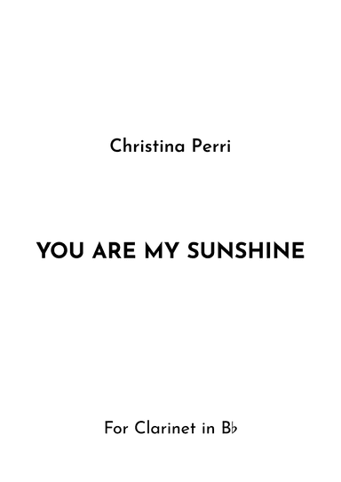 You Are My Sunshine (arr. Jireh J.)