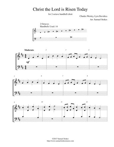 Christ the Lord is Risen Today (Jesus Christ is Risen Today) - for 2-octave handbell choir (arr. Samuel Stokes)