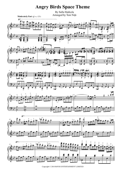 Angry Birds Space Theme (arr. Toni Nita)