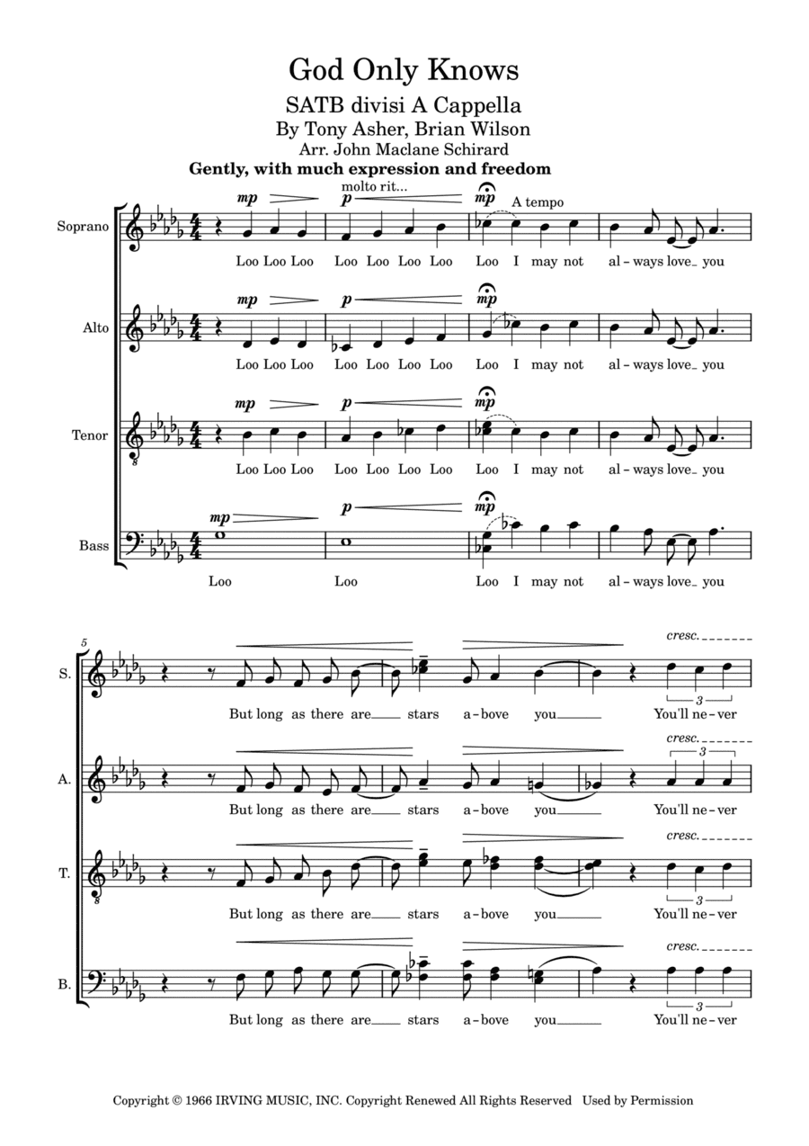 God Only Knows (arr. John Maclane Schirard)