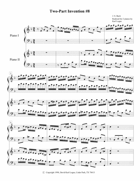 Two-part Invention #8 by J. S. Bach (arr. LogueRhythm Productions)
