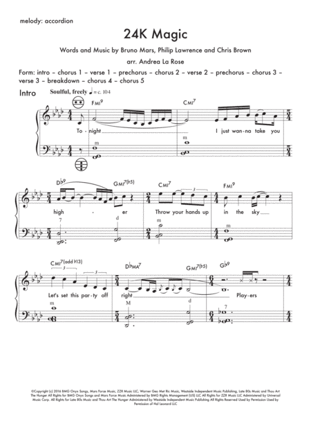 24K Magic (arr. Andrea La Rose)