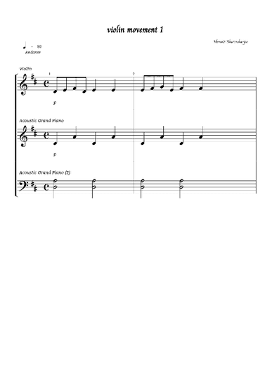 Violin movement 1 in d major