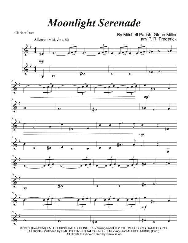 Moonlight Serenade (arr. P. R. Frederick)