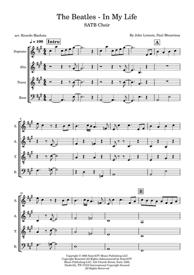 In My Life (arr. Ricardo Machota)