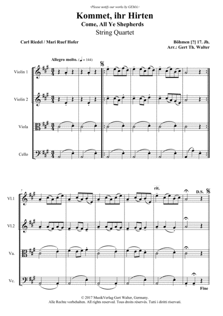 Come, All Ye Shepherds (arr. Gert Th. Walter)