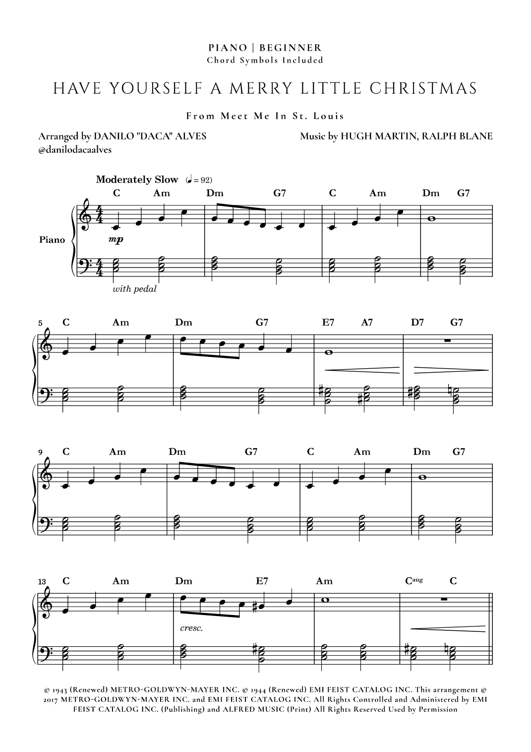 Have Yourself A Merry Little Christmas (arr. Danilo "Daca" Alves)