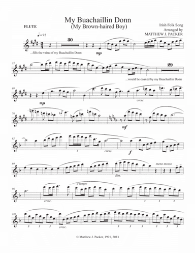 My Buachaillin Donn (My Brown-Haired Boy), Flute Part (arr. Matthew J. Packer)