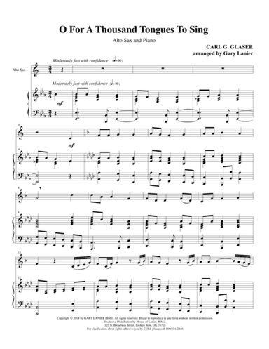 O FOR A THOUSAND TONGUES TO SING (Alto Sax and Piano with Alto Sax Part) (arr. Gary Lanier)