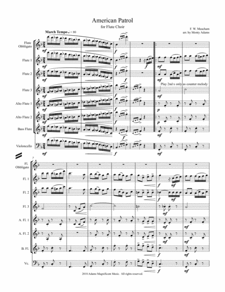 American Patrol for flute choir (arr. Monty Adams)