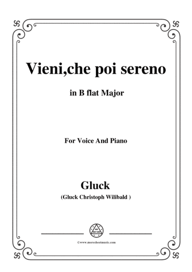 Gluck-Vieni,che poi sereno,from 'La Semiramide riconosciuta',in B flat Major,for Voice and Piano (arr. MSM)