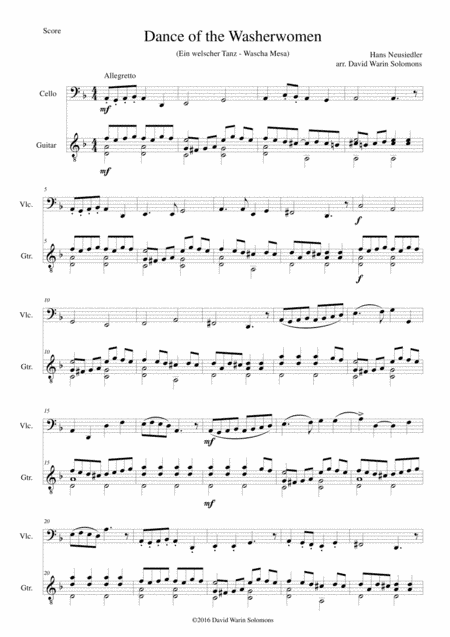 Dance of the washerwomen (with Hupfauf) for cello and guitar (arr. David Warin Solomons)