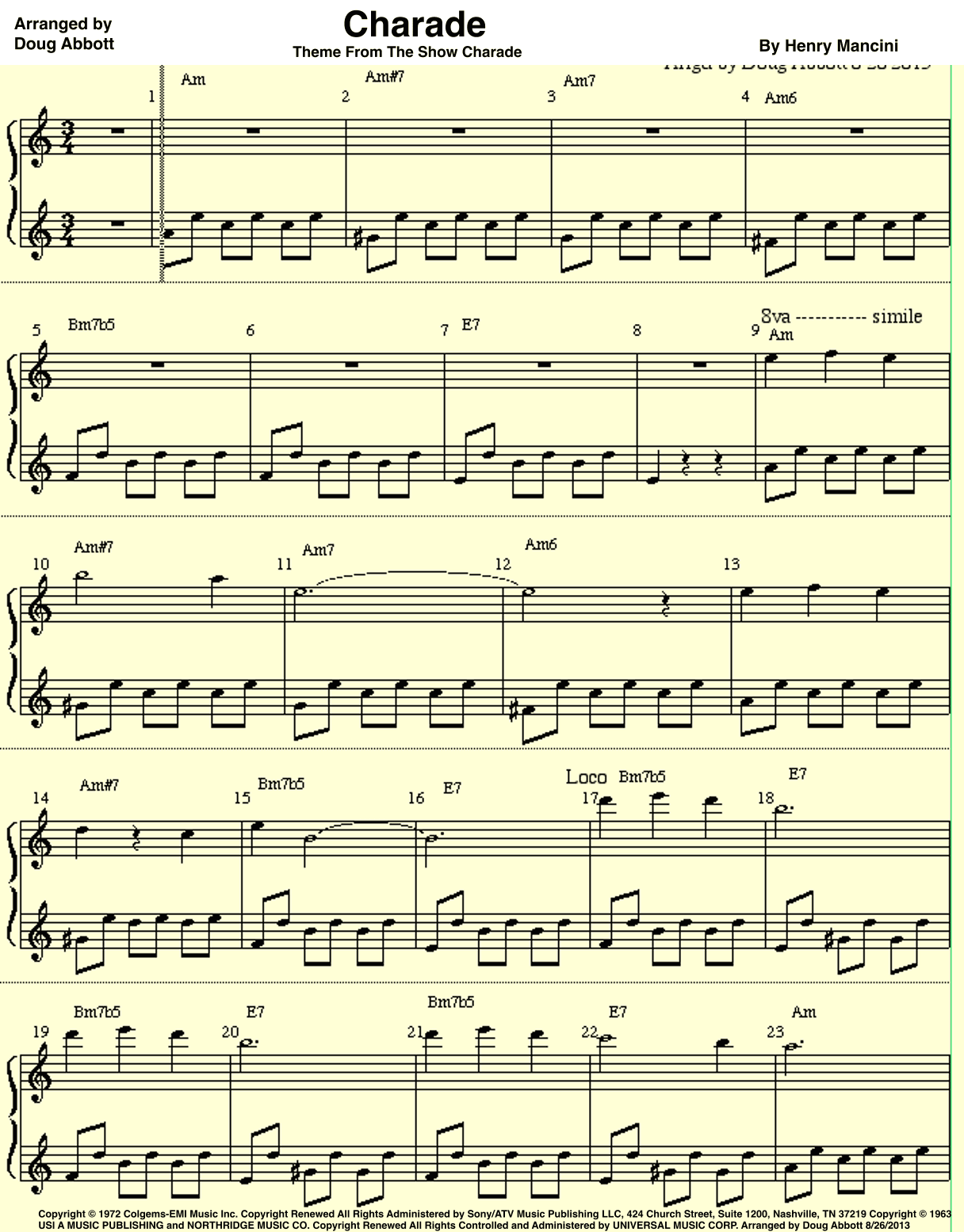 Charade (arr. Doug Abbott)