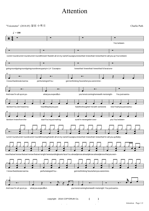 Attention (arr. COPYDRUM)
