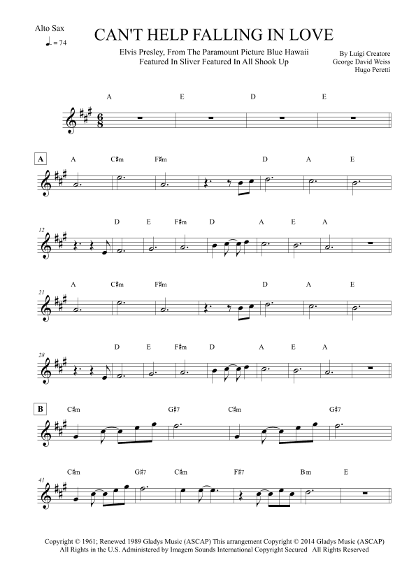 Can't Help Falling In Love (arr. Leo Silva)