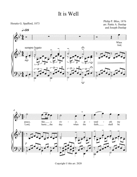 It is Well, Flute and Piano duet (arr. Pattie A. Dunlap and Joseph Dunlap)