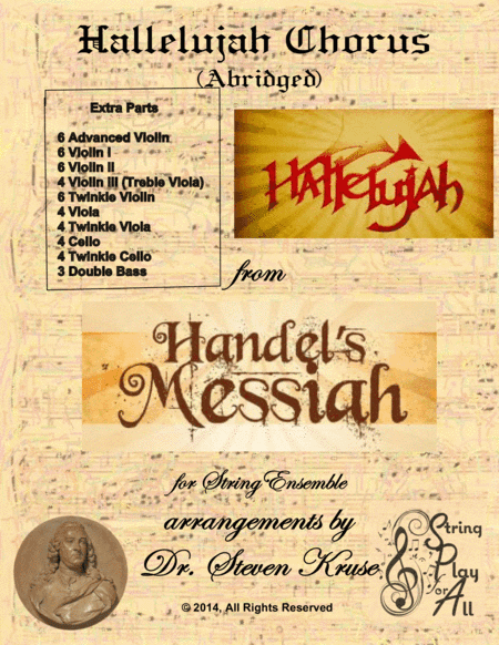 Extra Parts for Hallelujah Chorus from the Messiah for Multi-Level String Orchestra (arr. Steven Kruse)