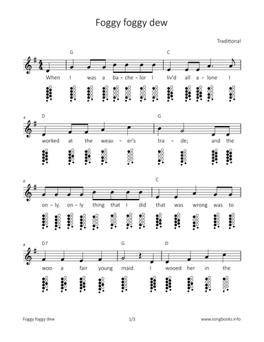 Foggy foggy dew (arr. songbooks.info)