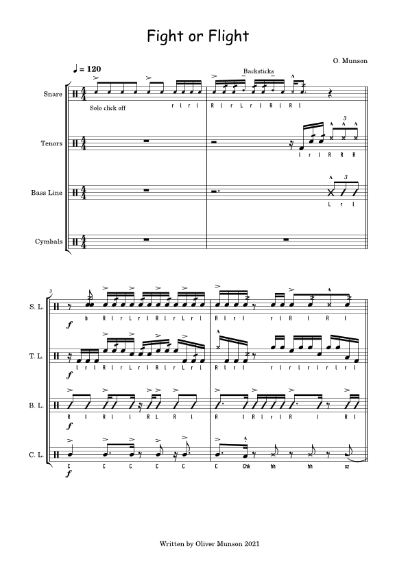 Fight or Flight - Drumline Cadence