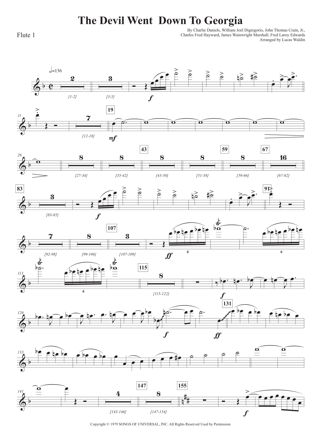 The Devil Went Down To Georgia (arr. Lucas Waldin)