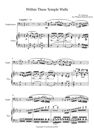 Within These Temple Walls With Piano accompaniment (arr. William Malcolm Jones)